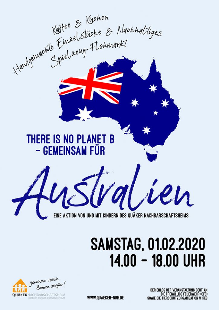 Plakat Spendenaktion Australien