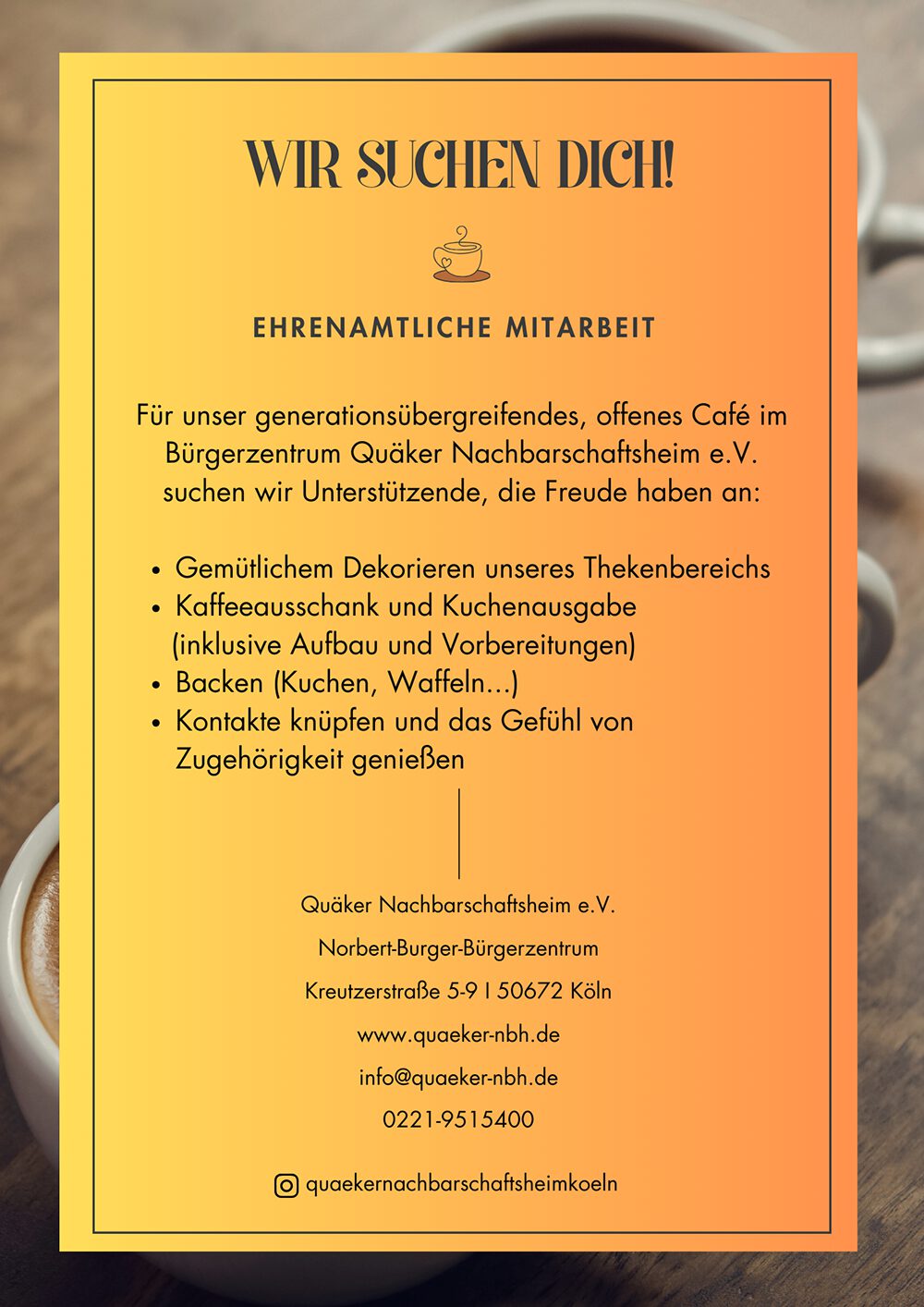 Aushang Unterstützung Theke Lecker Kaffee